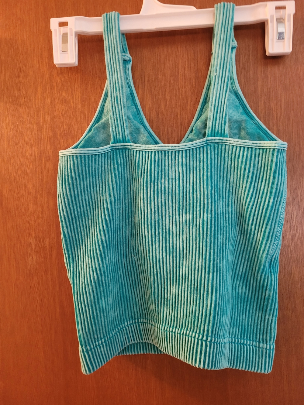 Zenana Outfitters Teal Ribbed V-Neck Camisole - Picture 3 of 3